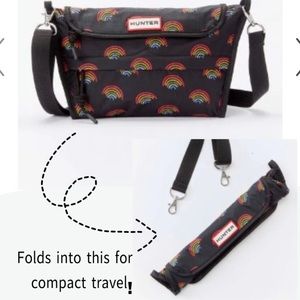 Hunter Original Packable Rainbow Mini
Black Crossbody Bag NWT